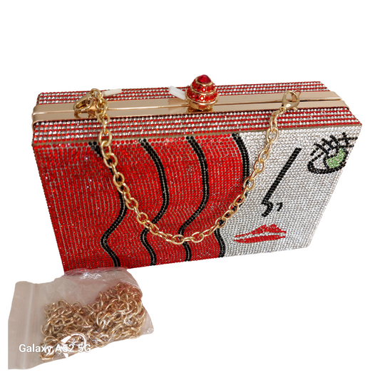 Red & Silver Clutch w/chain