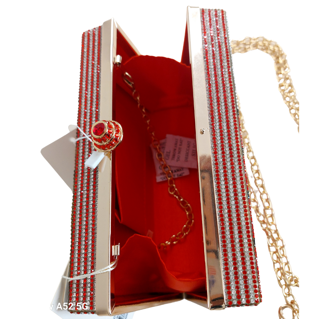Red & Silver Clutch w/chain